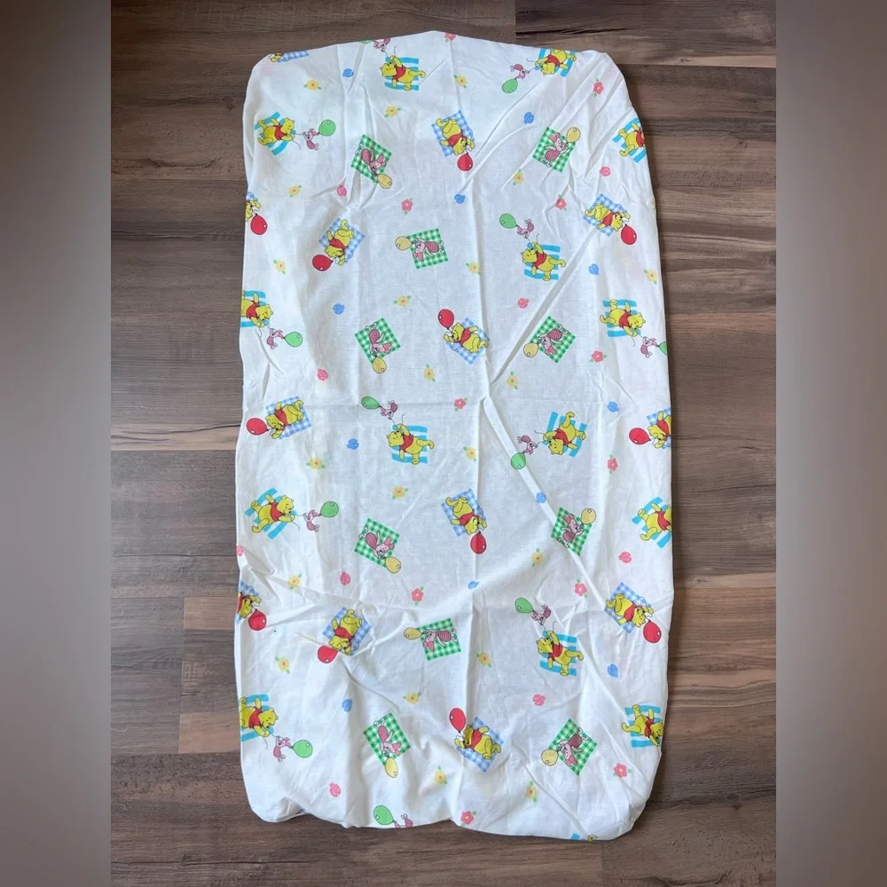 Vintage Disney Winnie the Pooh Fitted Crib Sheet - Winnie The Pooh & Piglet